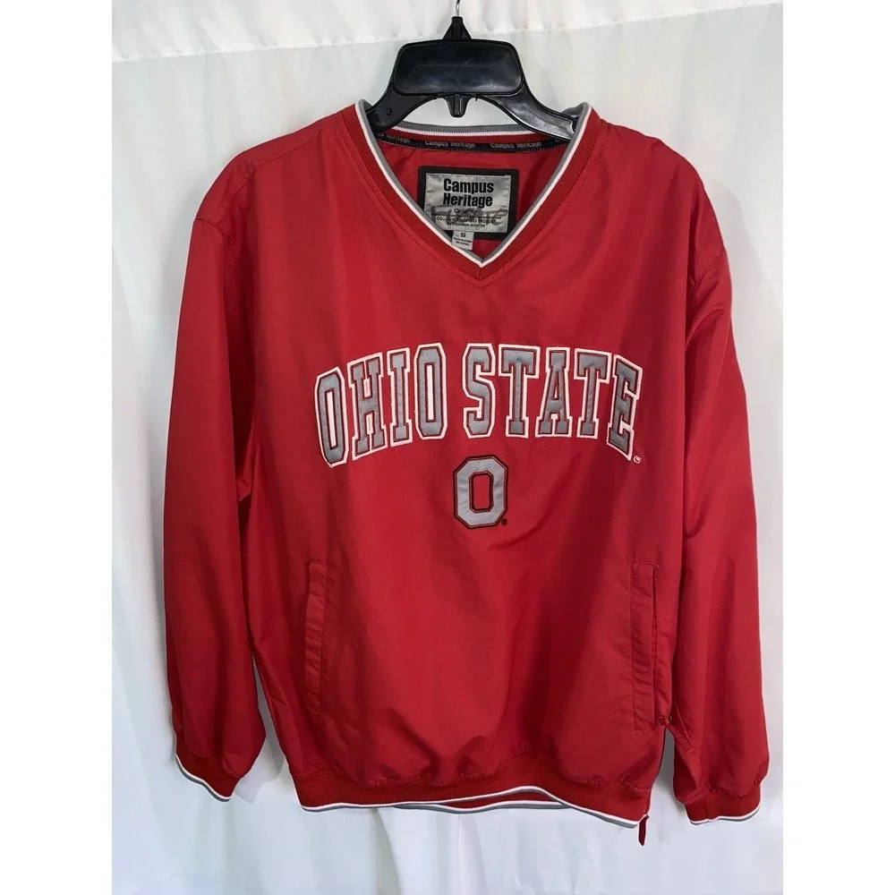 Ohio State Buckeyes Windbreaker Pullover‎ Jacket Campus Heritage Small Red